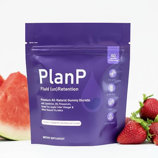 PlanP Premium All-Natural Plant-Based Diuretic Gummies, 60-Count
