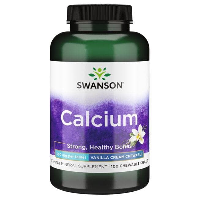 Swanson Calcium-Vanilla Cream 500mg, 100 Tablets
