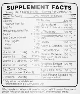 GMU SPORT Nootro-Prime Brain Boost Powder 10.72 Ounce