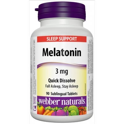 Webber Naturals Melatonin Quick Dissolve, 3 mg, 90 Tablets