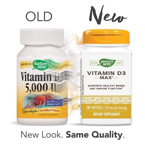 Nature's Way Vitamin D3 5000 IU Softgels, 480 Count