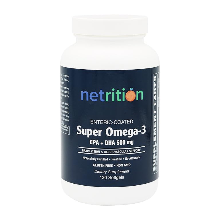 Netrition Enteric-Coated Super Omega-3 EPA + DHA Softgels 120