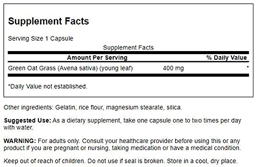 Swanson Full Spectrum Avena Sativa (Green Oat Grass) Capsules 120