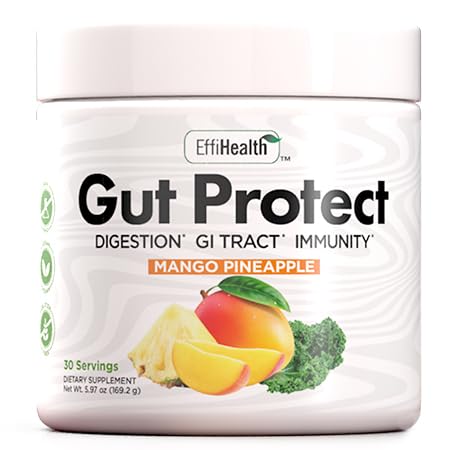 Gut Protect Greens Superfood Powder with Probiotics & Prebiotics Mango Pineapple, 10.05 Ounce
