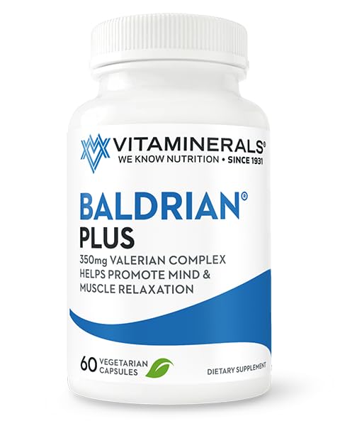 Vitaminerals Baldrian Plus Natural Relaxing Support Standardized Valerian Extract Capsules 60 Count