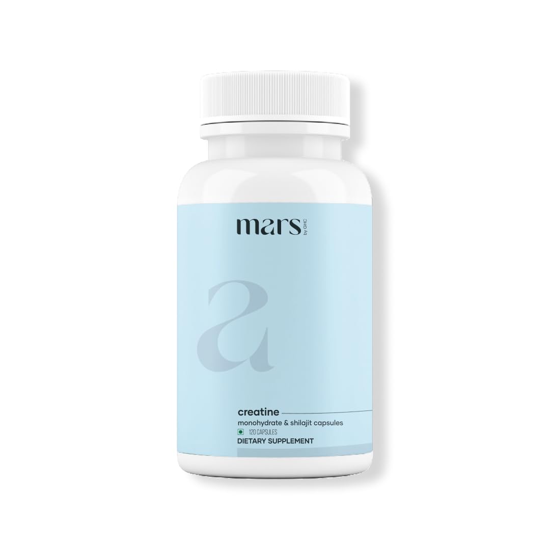 Mars by GHC Micronized Creatine Monohydrate Capsules with Shilajit & Ashwagandha, 120 Count