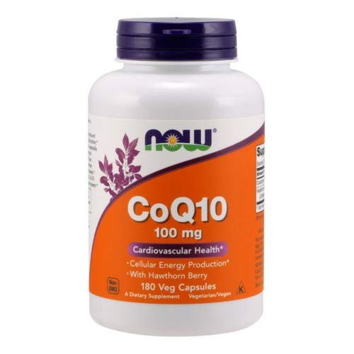 NOW Foods CoQ10 with Hawthorn Berry Vegetarian 100 mg Capsule, 180 Count