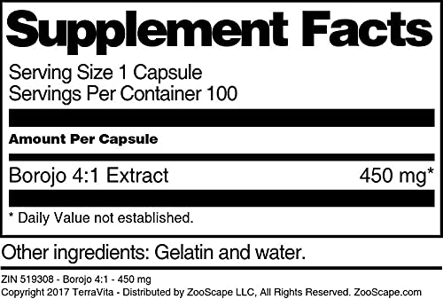 Terravita Borojo 4:1-450 mg Capsules, 100 Capsules
