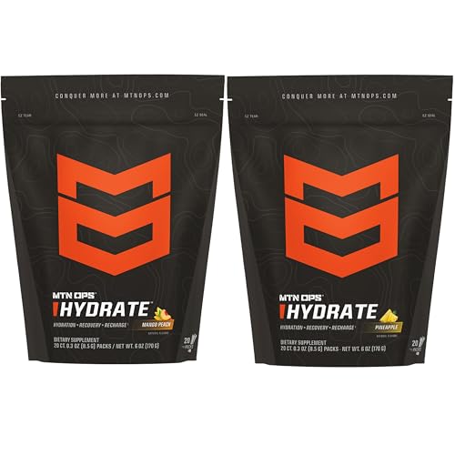 MTN OPS Hydrate Powder Mango Peach + Pineapple Bundle, 12 Servings