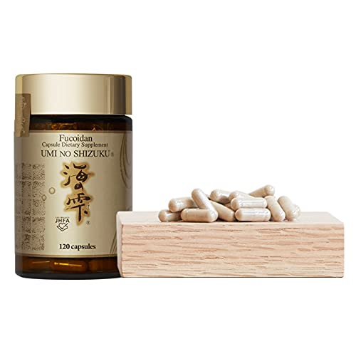UMI NO SHIZUKU Fucoidan Pure Seaweed Extract Enhanced with Agaricus Mushroom Immune Support Health Supplement, 120 Capsules