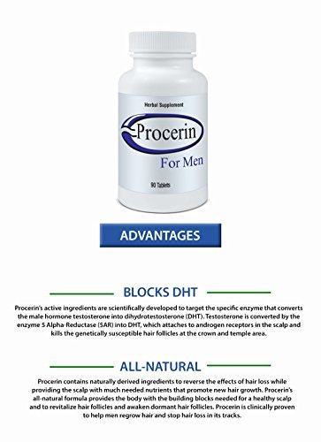 Marine Essentials Procerin For Men 90 Tablets Hair Re-Growth Supplement, 3 Bottles