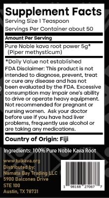 TUI KAVA Premium Wellness Kava Noble Kava Micronized Powder 8.8 Ounce
