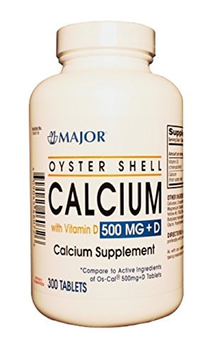 MAJOR Oyster Shell Calcium 500mg Plus D Cholecalciferol Tablets, 300 Count