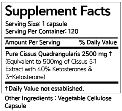 Dear Nature Cissus Extract Premium 2500mg 240 Capsules