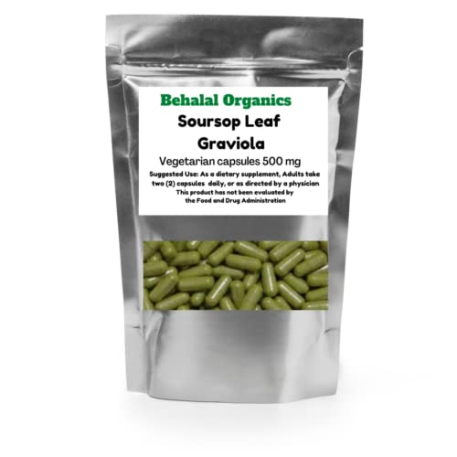 Behalal Organics Soursop Graviola Leaf Powder Capsule 100 Capsules