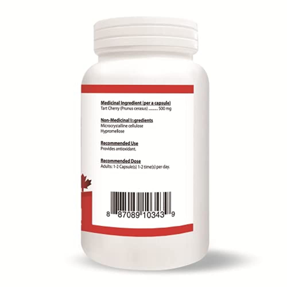 Nutridom North-American Tart Cherry 500mg Capsules, 120 Count