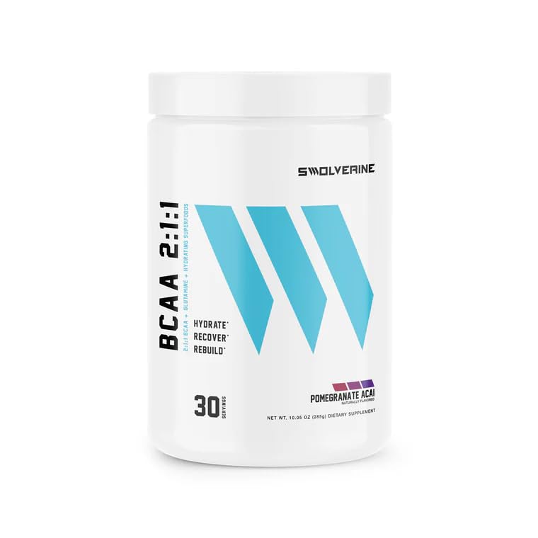 Swolverine BCAA Powder 2:1:1 with L-Glutamine & Electrolytes - 30 Servings