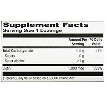 SOLARAY Biotin 1000 mcg Lozenges, 200 Count
