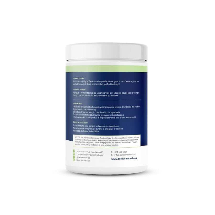 Bella All Natural Extreme Detox Powder Papaya 14.1 Ounce