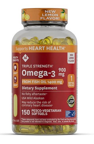 Generic Omega 3 Triple Strength Fish Oil Softgels, 150 Count