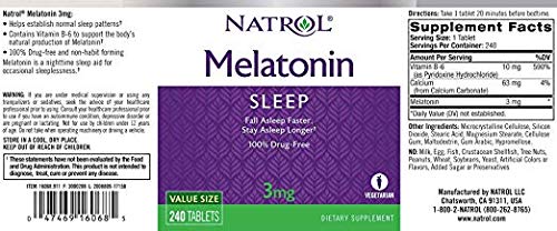 Natrol Melatonin 3 mg Capsule, 240 Count
