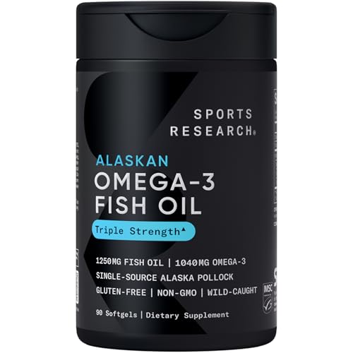 Sports Research Omega-3 Burpless Fish Oil + Vegan Vitamin C 1000mg + Vegan Vitamin D with K2, Capsule Bundle, 390 Capsules