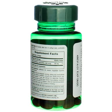 Nature's Bounty Lutein 20 mg Softgel, 40 Count