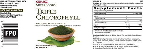 GNC Superfoods Triple Chlorophyll Softgels, 90 Softgels