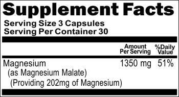 Vitamins Because You Are Worth It Magnesium Malate 1350 mg Capsules, 180 Capsules