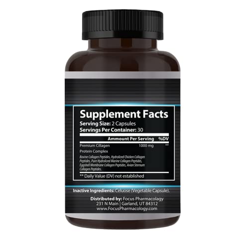 Focus Pharmacology Collagen Support Capsules, 60 Count