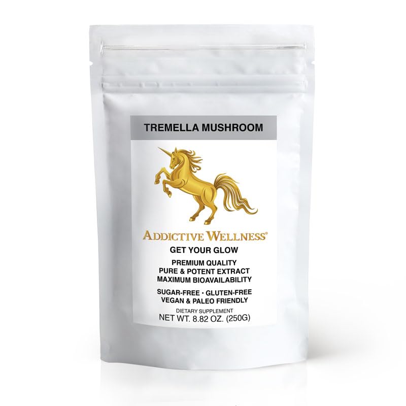 Addictive Wellness Tremella Mushroom Extract Powder, Wood Grown, 8.82 Ounce