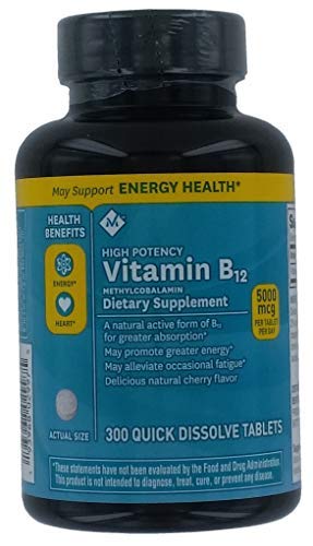 Member's Mark Sublingual Vitamin B12 5000mcg Tablet, 1 Count