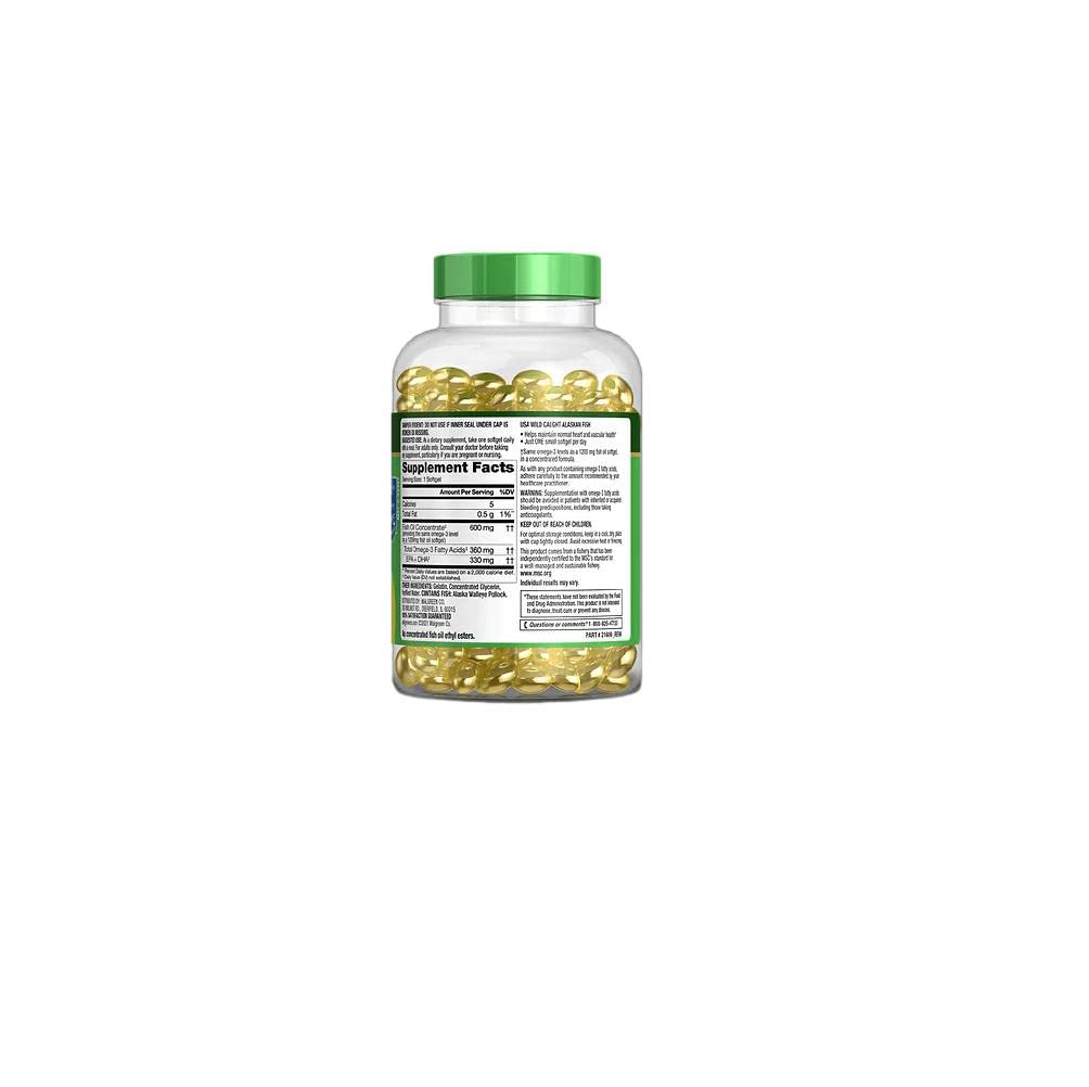 Finest Nutrition Half-the-Size Fish Oil 1200 mg Softgel, 200