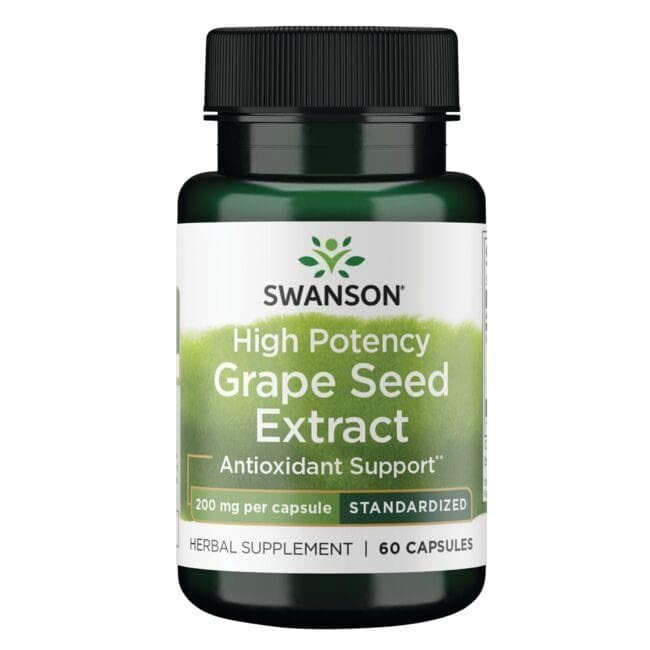 Swanson Grape Seed Extract 200 mg Standardized Capsules, 60 Count