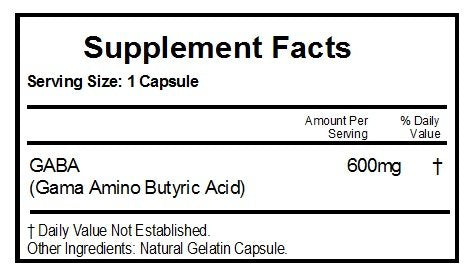 Naturetition Supplements GABA 600mg Gamma-Aminobutyric Acid Capsule, 90 Capsules
