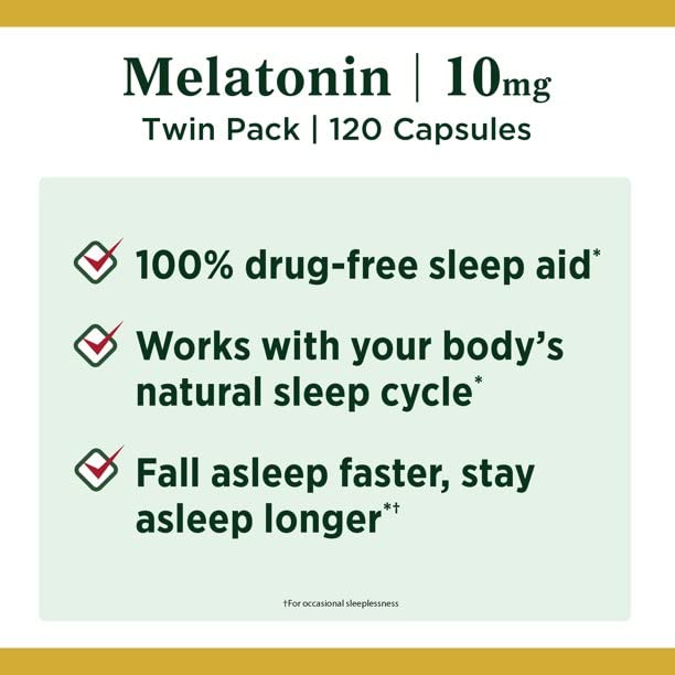 Nature's Bounty Melatonin 10mg Capsules, 240 Count