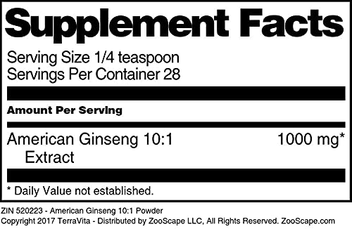 Terravita American Ginseng 10:1 Powder, 1 oz
