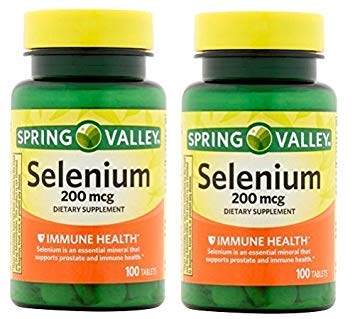 Spring Valley Selenium 200 mcg Tablets, Pack of 2