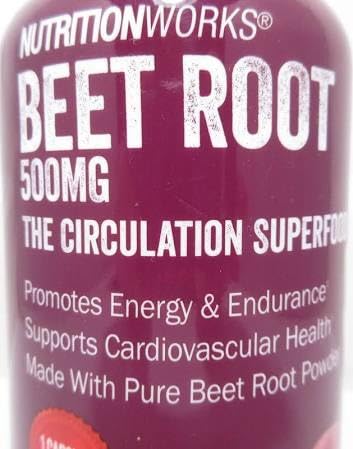 NutritionWorks Beet Root Supplement 500mg Capsule, 90 Count