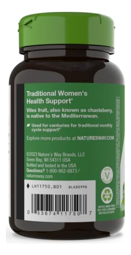 Nature's Way Vitex Fruit 400 mg Capsules, 100 Count
