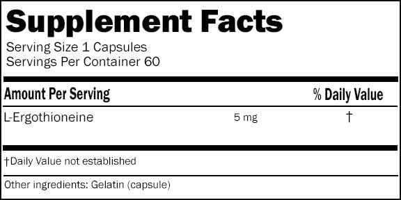 HealthSpan Plus Labs Ergothioneine 5mg Capsule, 60 Capsules