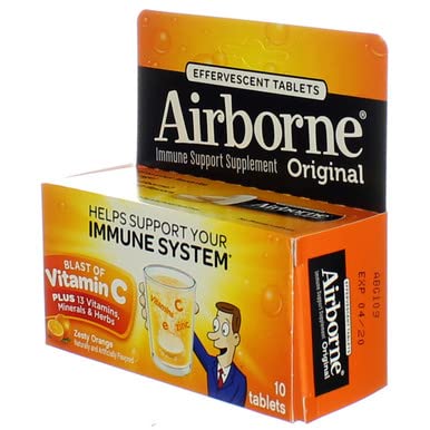 Airborne On-The-Go Packs Zesty Orange Powder 10 Count