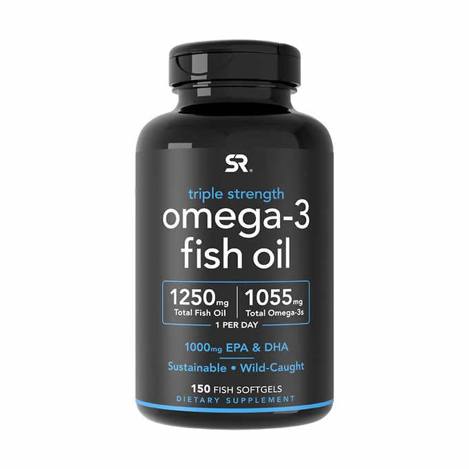 Sports Research Triple Strength Omega 3 Fish Oil Softgel 150 ct