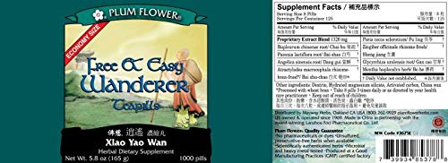 Plum Flower Free and Easy Wanderer Xiao Yao Wan Tablets 1000 Count