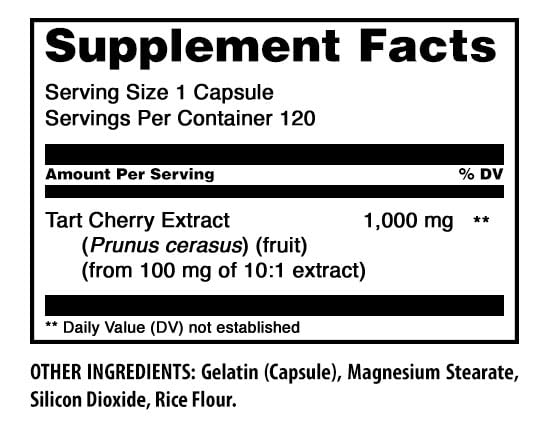 Amazing Nutrition Tart Cherry 10:1 Extract Capsule 120 Count