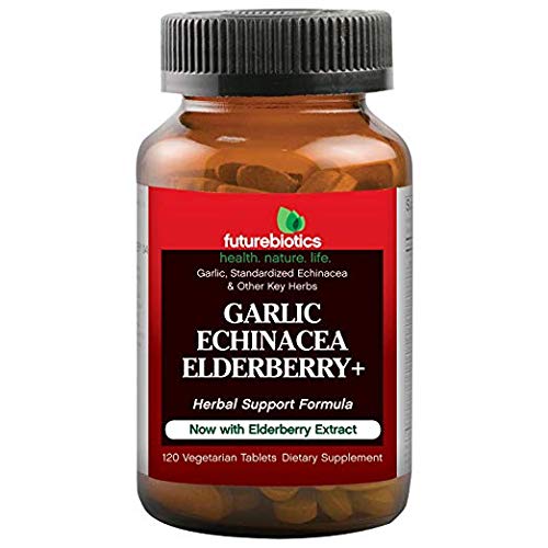 Futurebiotics Garlic Echinacea Elderberry+ Tablets, 120 Count