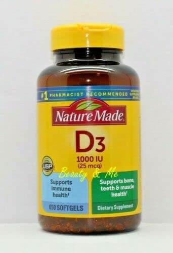 Nature Made Vitamin D3 25 mcg Softgels, 650 Count
