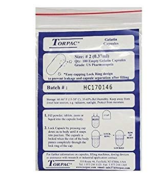 Torpac Gelatin Capsules 100 Count