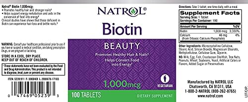 Natrol Biotin Maximum Strength 10,000 mcg Tablets, Pack of 4