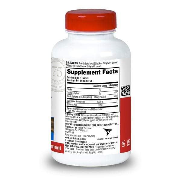 Schiff Glucosamine 2000mg with Vitamin D3 and Hyaluronic Acid, 150 Tablets